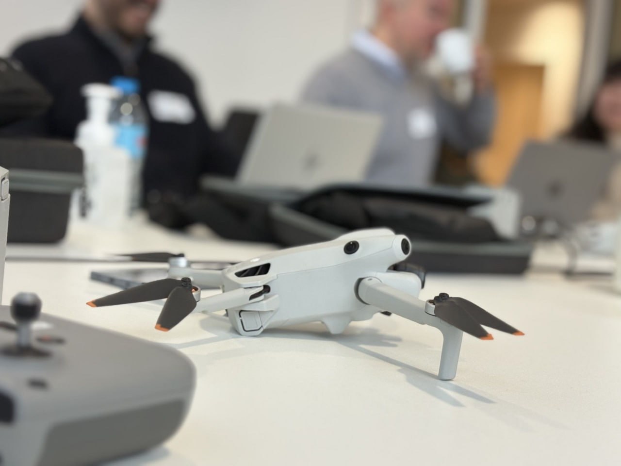 Autonomous inspection drone on the meeting table