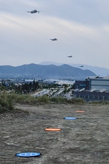 Drones flying during the search and rescue exercise